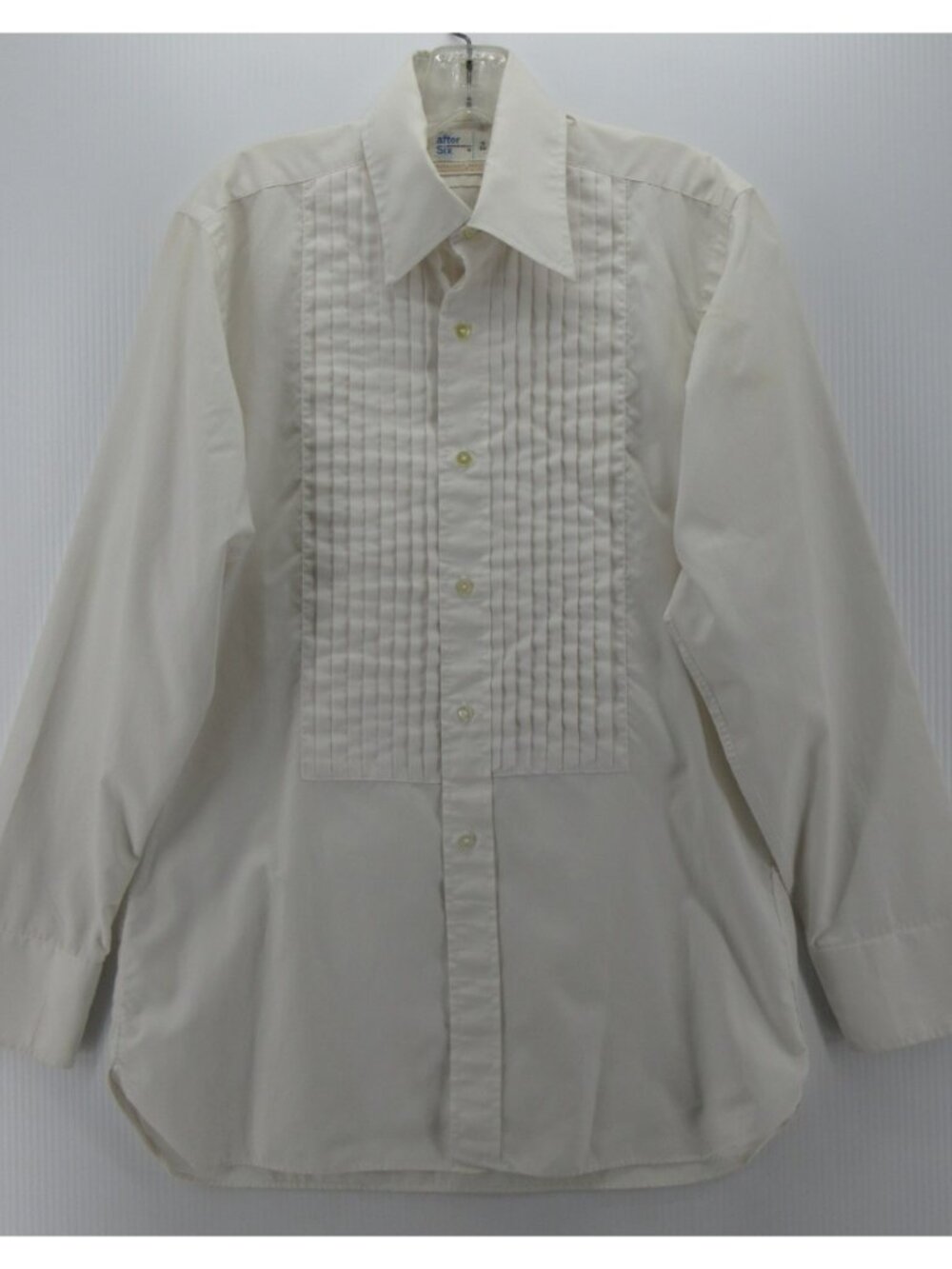 VINTAGE After Six Shirt 15 Tuxedo Bib Pleated 70s Formal Medium *
